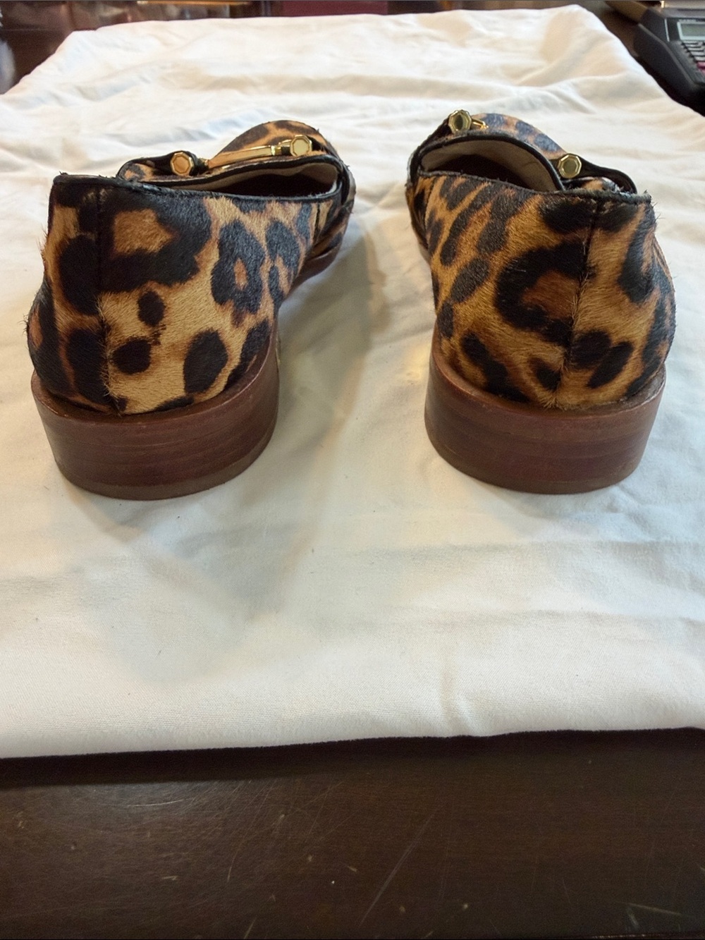 Louise et Cie Leopard Print Loafers with Gold Hardware - Picture 6 of 14